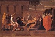 Nicolas Poussin Moses Trampling on the Pharaoh's Crown oil painting
